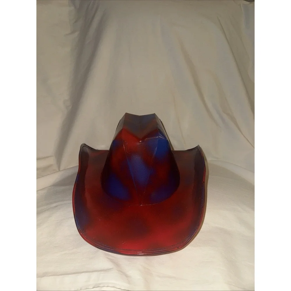 Bud‎ Light Cowboy Hat Beer Box Cardboard Spray Paint Red And Blue